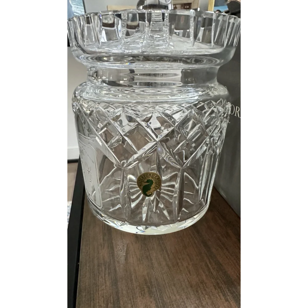 Waterford PGA Tour Crystal Lismore Round Biscuit Barrel Lid & Original Box RARE